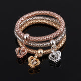 3 Set Crystal Heart Charm Bracelets & Bangles