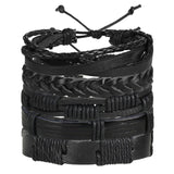 ME Vintage Leaf Feather Multilayer Leather Bracelet