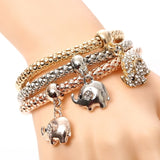 3 Set Crystal Heart Charm Bracelets & Bangles