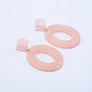 Acrylic Resin Oval Dangle Earrings For Women