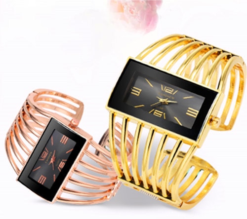 Luxury Fashion Rose Gold Bangle Bracelet Watch for Women