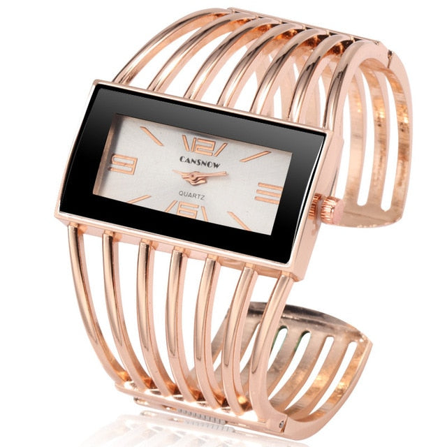Luxury Fashion Rose Gold Bangle Bracelet Watch for Women