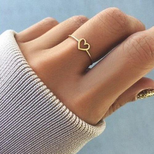 Rose Gold Color Heart Shaped Wedding Ring for Woman