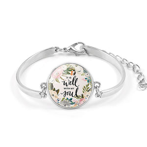 Psalm Bracelet  Art Picture Print Glass Dome Charms Bracelet