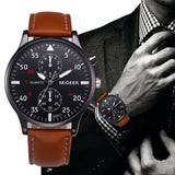Retro Design Leather Men Top Band Wrist Watch