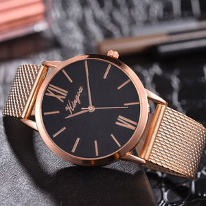 Rose Gold Sliver Mesh Stainless Steel Dail Women Watches