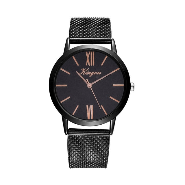 Rose Gold Sliver Mesh Stainless Steel Dail Women Watches