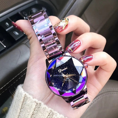 Luxury Brand Fashion Rose Stainless Steel Gold Quartz Watch
